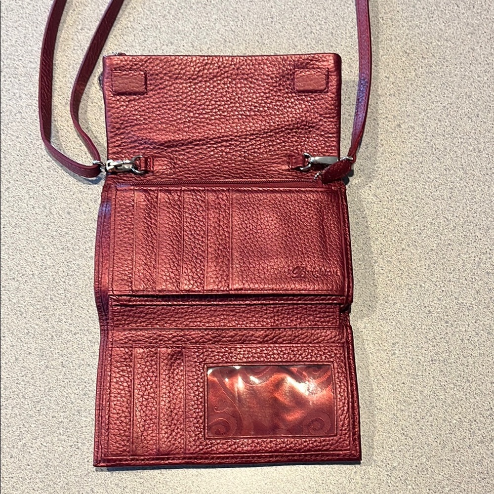Brighton Red Crossbody Bag with Scalloped Flap - Picture 2 of 12